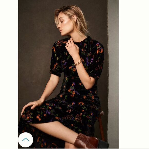 NWT Othilia Anthropologie Black and Purple Maxi Dress